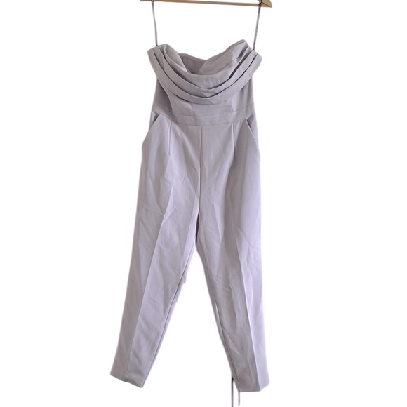 Lavish Alice Cowl Bandeau Jumpsuit Women’s Size 8 Strapless Corset Blue Gray - Picture 4 of 9
